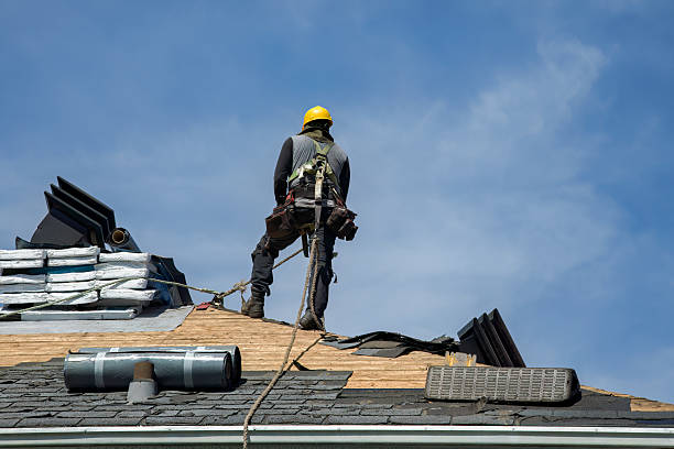 Professional Gutter Installation technician working in Evans, WA